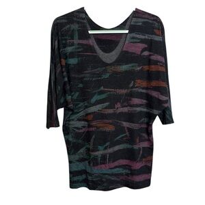 Nally & Millie V-Neck Dolman Sleeve Sweater Top